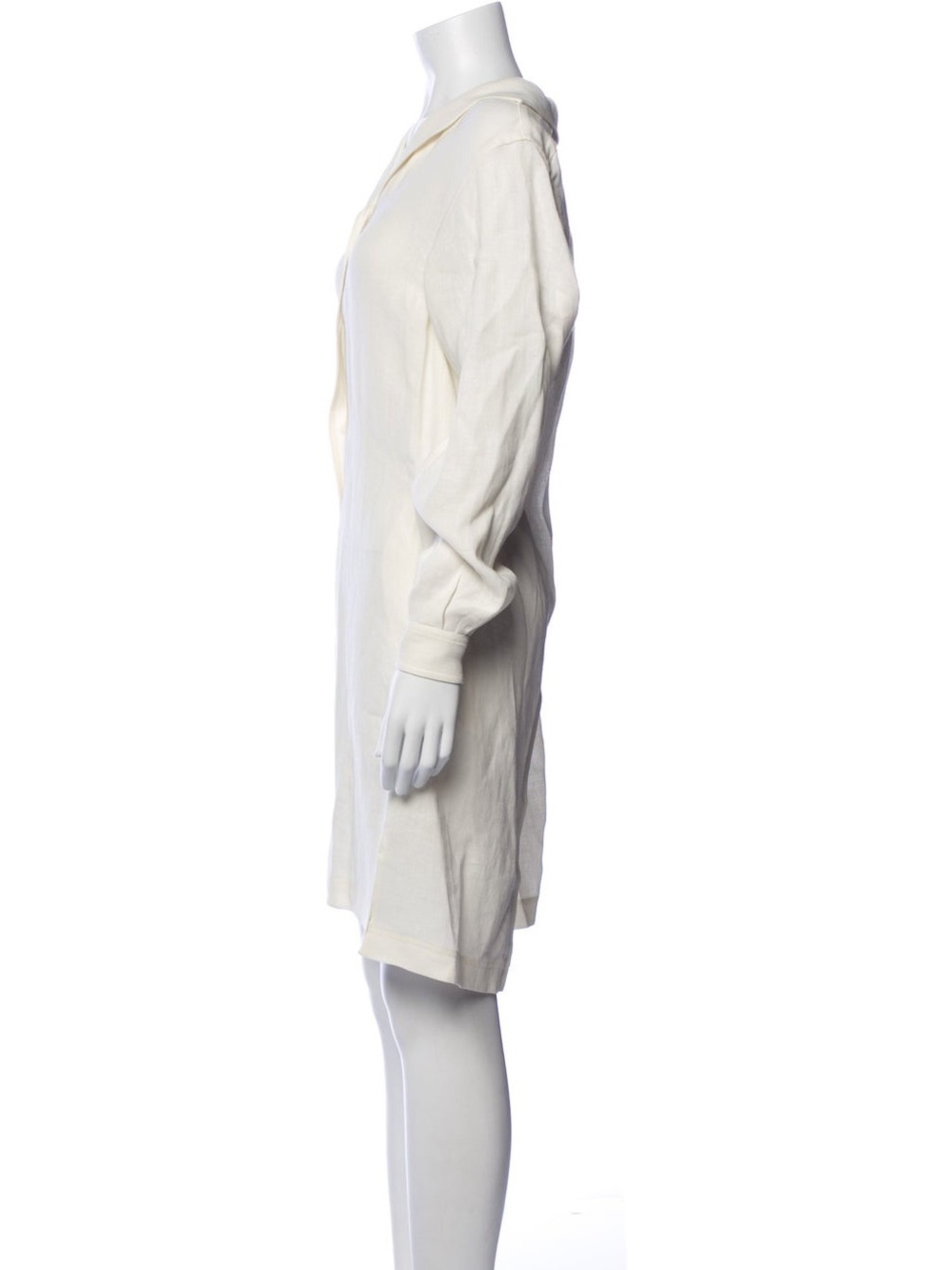 Loro Piana 100% linen shirtdress ivory tunic luxury resort-wear breathable SZ 38 - Picture 4 of 7